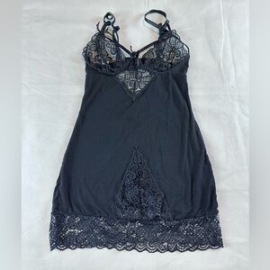 Avidlove Black‎ Lace Trim Slip / Chemise Nightgown – Size xs